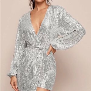 Sequin silver party dress
